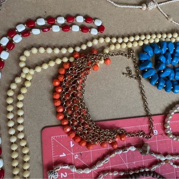 Colorful Beaded Necklace Collection vintage mixed materials - Picture 15 of 16